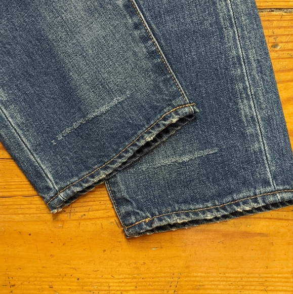 MOUSSY Vintage Distressed Kelley Tapered Leg Mid Rise Button Fly Jeans - Picture 4 of 8